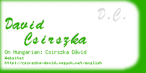 david csirszka business card